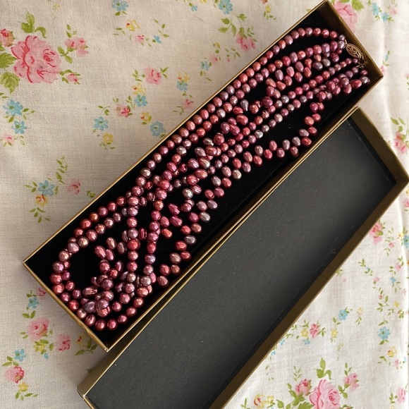 Genuine pearls! Stunning Deep pink authentic freshwater pearl necklace - Picture 3 of 4